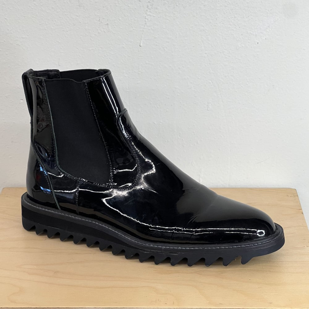Patent leather chelsea boots mens Clearance