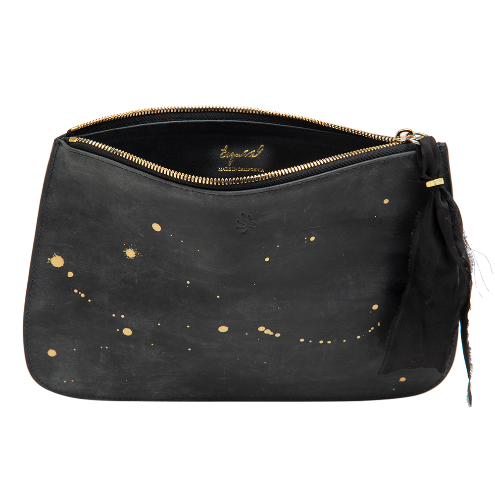 Black with Gold Accents Clutch Bag